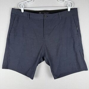 Vuori Aim Shorts Mens 38 Charcoal Grey Lightweight Stretch Zipper‎ Pockets